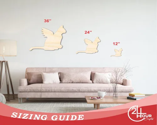Vista 3 de Artesanía para mascotas con forma de ángel de madera sin terminar hasta 46 pulgadas, 3 pulgadas/1/8 pulgadas