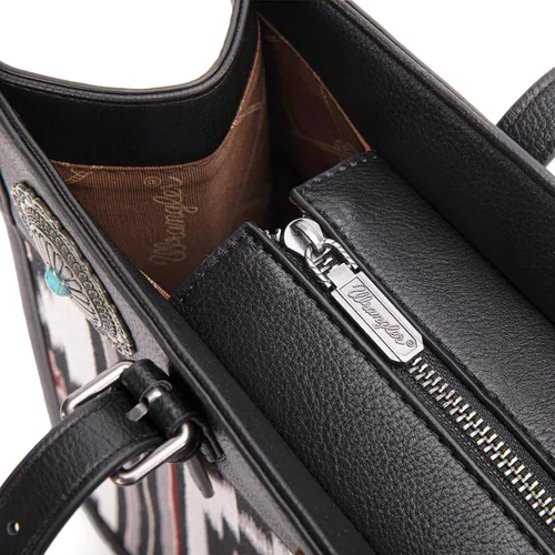 Vista 4 de Montana West Wrangler Aztec - Bolso de hombro de lona con asa superior para mujer