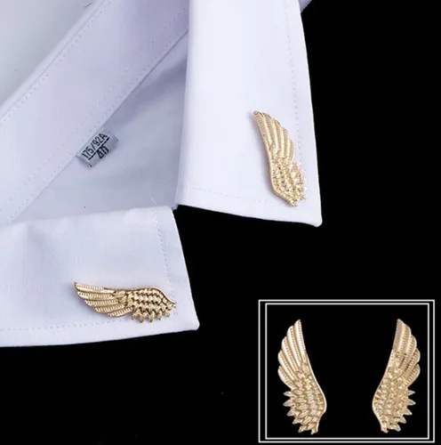 Vista 2 de Broche de plumas para mujeres y hombres, broche de metal con alas de ángel, 2 piezas