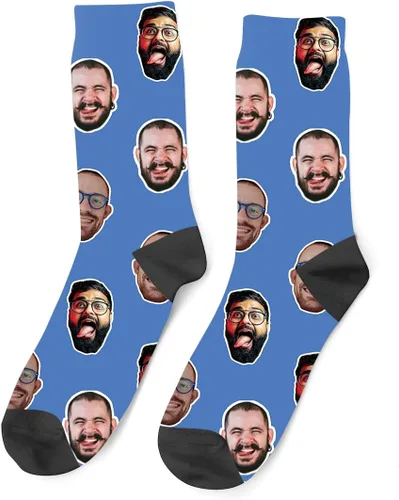 Vista 2 de Laffyett Calcetines personalizados con fotos, calcetines de cara personalizados con imágenes, calcetines novedosos personalizados divertidos