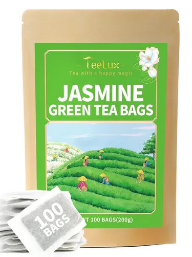 Vista 9 de TeeLux Bolsas de té verde menta, té verde con menta, menta verde y citronela, con cafeína, 100% real y natural, 100