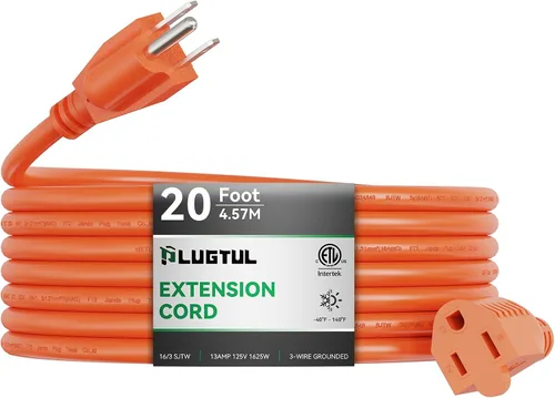 Vista 13 de Cable de extensión para exteriores de 6 pies Cable de extensión de 3 clavijas de calibre 16/3, 13A 1625 W SJTW, certificación ETL, ideal