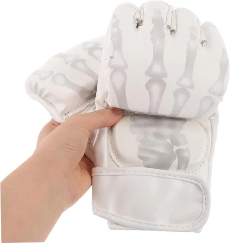 Vista 3 de Guantes de boxeo para hombres y mujeres, protección mejorada, guantes de medio dedo para jóvenes y adultos, equipo de entrenamiento acolchado