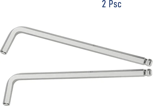 Vista 3 de 2 llaves Allen de extremo de bola de 1/4 pulgadas, llave hexagonal interna SAE, herramienta de reparación de brazo largo en forma de L, CR-V