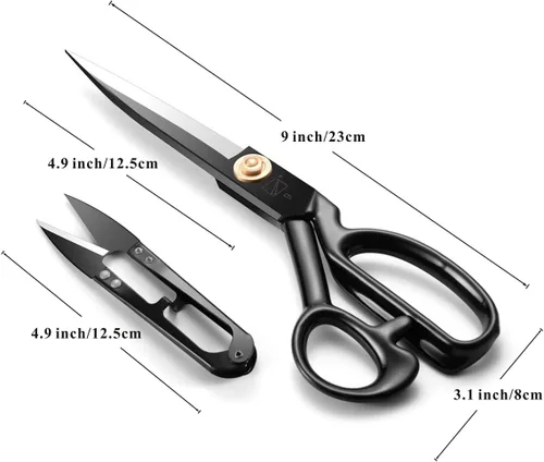 Vista 4 de Tijeras de costura, tijeras de costura de tela de 9 pulgadas, tijeras de alta resistencia, corte afilado para manualidades, cuero, costura
