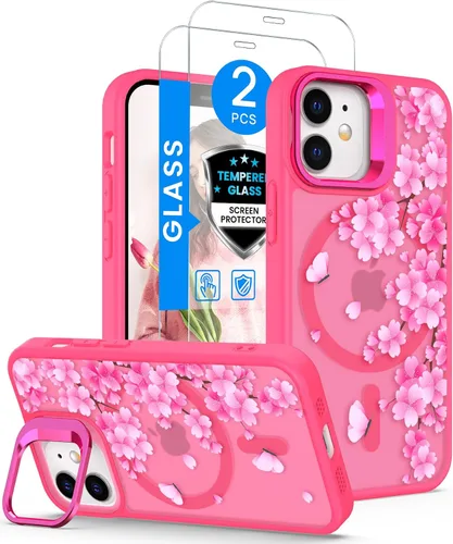 Vista 11 de Dretal para Funda iPhone 12, Funda iPhone 12 Pro Floral, con Protector de Pantalla, Soporte para Cámara, Protección de Grado Militar, Funda
