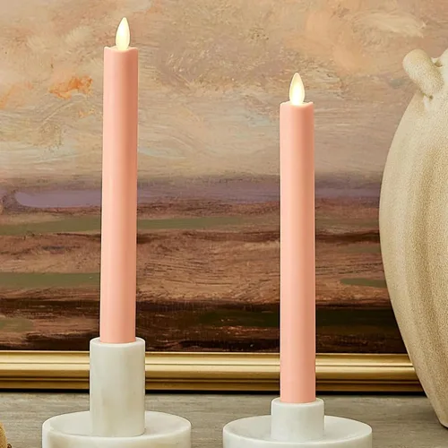 Vista 9 de Luminara Velas cónicas de color marfil parpadeantes sin llama, llama de luz LED cálida, 2 pilas AA, decoración para centros de mesa de comedor