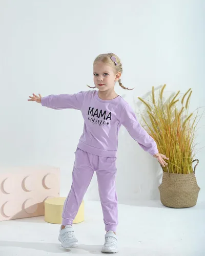 Vista 2 de Mikrdoo Conjunto de ropa para bebé y niña, conjunto de pantalones y tops para otoño e invierno