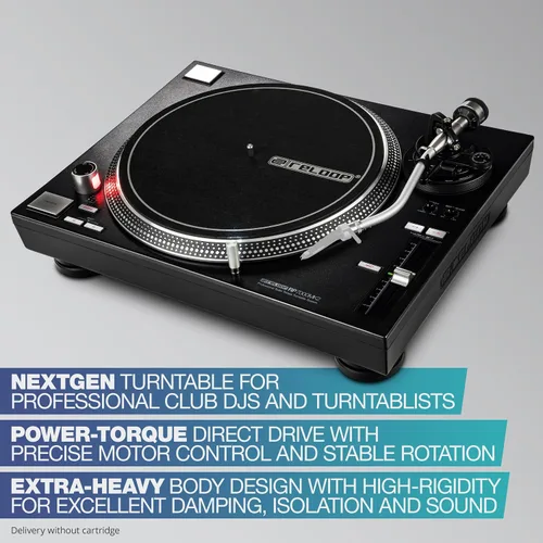 Vista 2 de Reloop RP-7000 MK2 Sistema de tocadiscos profesional de torque superior, Negro