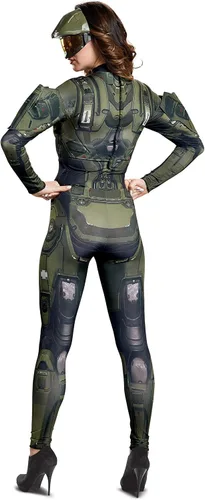 Vista 2 de Disguise Disfraz de Master Chief para mujer de lujo, Multicolor