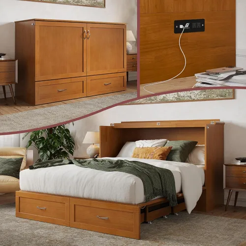 Vista 18 de AFI, Hamilton Twin XL Murphy - Cómoda de cama con colchón y cajón de 6 pulgadas, color gris