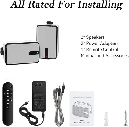 Vista 5 de YVU Altavoz Bluetooth para exteriores de 250 W, sincronización inalámbrica de hasta 100 altavoces, sistema de sonido para interiores y exteriores