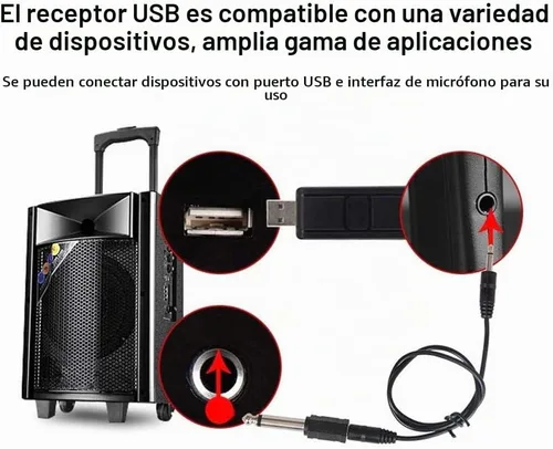 Vista 4 de Tangxi Micrófono VHF, altavoz universal de micrófono de karaoke de mano, más de 110 DB, sistema de micrófono inalámbrico para interiores