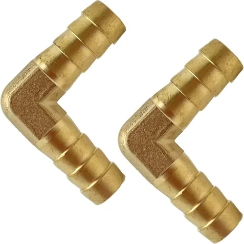 Vista 8 de 2 piezas de acoplador de manguera de latón con púas 1/2" x 1/2" de 90 grados con conector de codo angular derecho por CX WONDERLAND