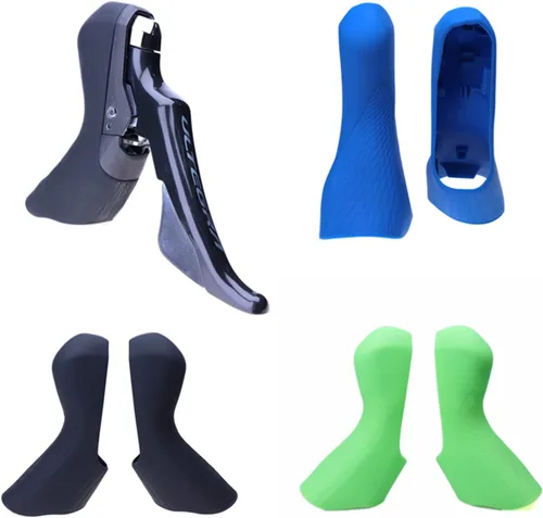 Vista 5 de Campanas de freno para bicicleta compatibles con Ultegra ST-R8020, color negro Bicicleta de carretera, protector de silicona