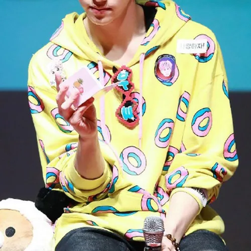 Vista 4 de CHAIRAY GOT7 Mark The Same Style Cap Hoodie Cute Donut Sweatershirt Jackson JB Doughnut Hoodie