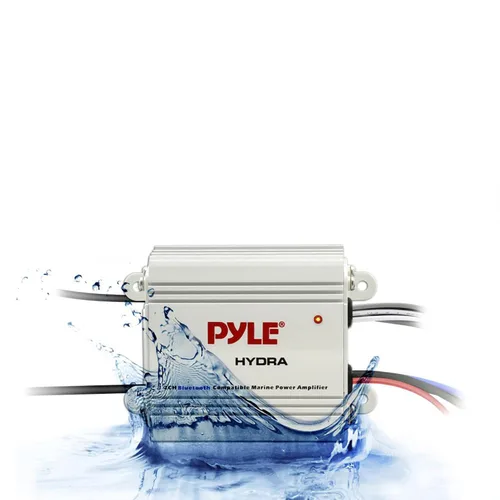 Vista 4 de Pyle Amplificador marino de 2 canales puenteable para auto - 200 vatios RMS 4 OHM de rango completo estéreo con Bluetooth inalámbrico y potente