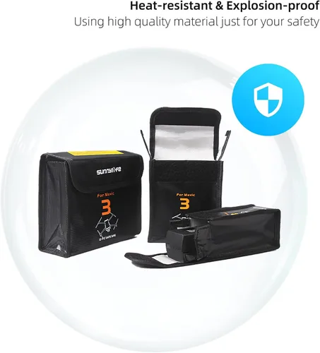 Vista 2 de Mavic 3 Lipo - Bolsa de batería para DJI Mavic 3 Pro, accesorios para drones, baterías ignífugas a prueba de explosiones, bolsa segura para carga