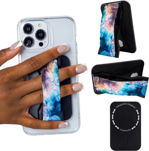 Vista 47 de LoveHandle PRO Compatible con MagSafe Agarre Magnético para Teléfono con Soporte - Montar, Correa y Soporte para Smartphone y Tableta - Anillo