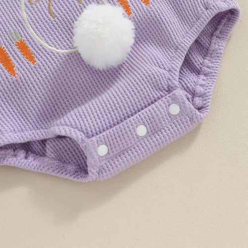 Vista 7 de LAGKIYOJ Trajes de Pascua para bebé niña, con volantes, sin mangas, sin espalda, con burbujas, diadema para bebé, ropa de verano