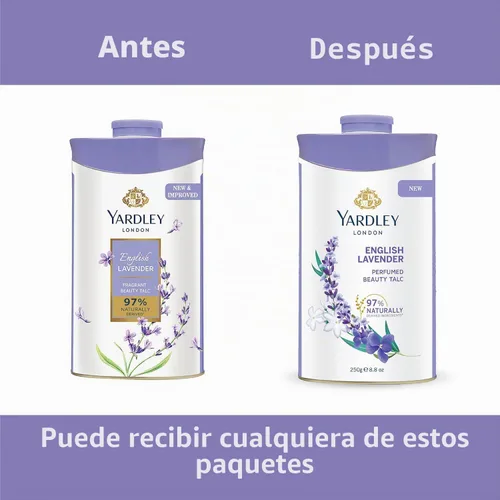 Vista 3 de Talco perfumado Yardley Lavanda inglesa 250 g (8.81 onzas) Paquete de 1