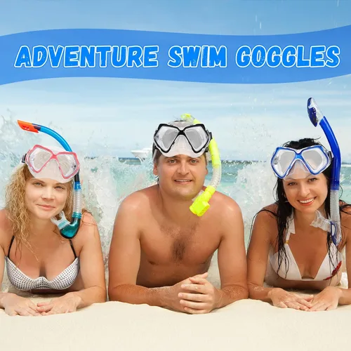 Vista 7 de Fabbay Gafas de buceo con cubierta para la nariz, gafas de natación para adultos, esnórquel, paquete de gafas de natación para jóvenes, hombres