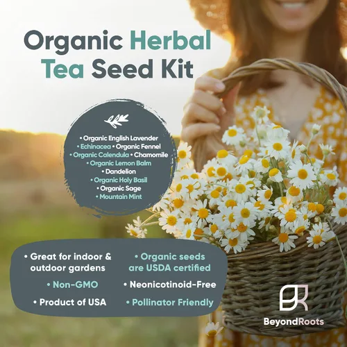 Vista 4 de Paquete variado de semillas de té de hierbas, 10 paquetes de semillas de hierbas medicinales, semillas de hierbas orgánicas certificadas sin OMG