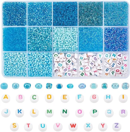 Vista 9 de PH PandaHall 3230 cuentas de cristal negro de 0.118 pulgadas y letras acrílicas de 0.118 pulgadas para hacer joyas
