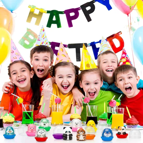 Vista 5 de 10 paquetes de regalos de fiesta para cestas de Pascua, juguetes esponjosos para aliviar el estrés de aumento lento para niños, bolsas de regalos