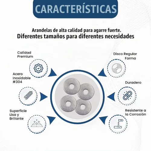Vista 2 de Kit surtido de 225 arandelas métricas de guardabarros, acero