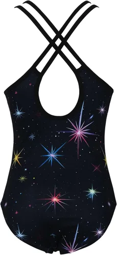 Vista 108 de MODAFANS Leotardos de gimnasia para niñas brillantes para bailar ballet, pantalones cortos con espalda cruzada
