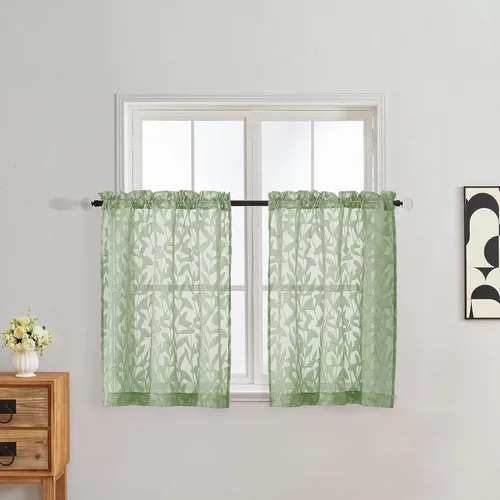 Vista 31 de Gwine - Cortinas traslúcidas color verde salvia de 96 pulgadas de largo, 2
