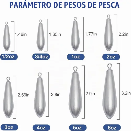 Vista 4 de Pesas de pesca hundimientos, pesos de tiro de gota de lágrima