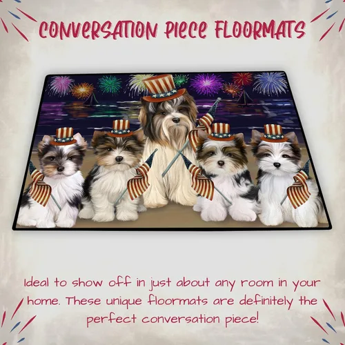 Vista 4 de Doggie of the Day Biewer Dogs Floor Mat - 4th of July Independence Day - Best Dog Doormat - Protector Decor - Unique Portrait Art - Premium Quality
