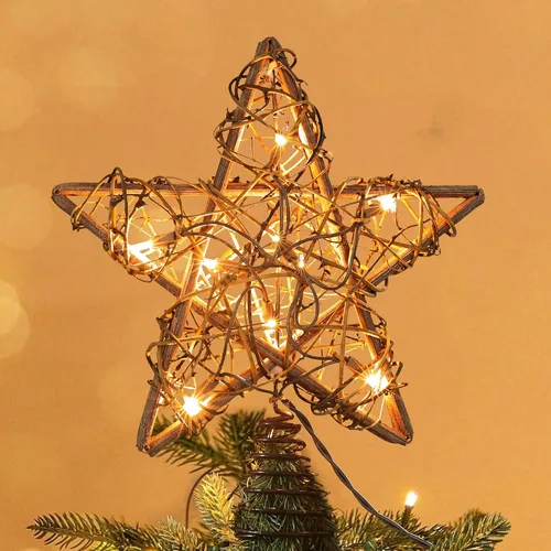 Vista 17 de ODEETRONIC Luces de Estrella para la Punta del Árbol de Navidad, 9.5 pulgadas con Certificación UL Estrella 3D para la Punta del Árbol, de Doble