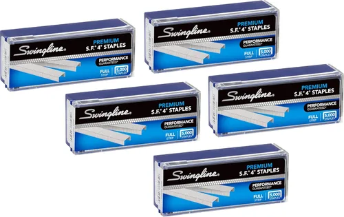 Vista 11 de Swingline Grapas, paquete de 2, S.F. 4, premium para engrapadoras de escritorio, 1/4 de pulgada de longitud, 210/tira, 5000/caja (35450)