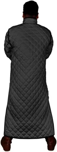 Vista 3 de THE MEDIEVALS Medieval grueso acolchado de longitud completa mangas Gambeson capa Aketon chaqueta armadura, tela de algodón
