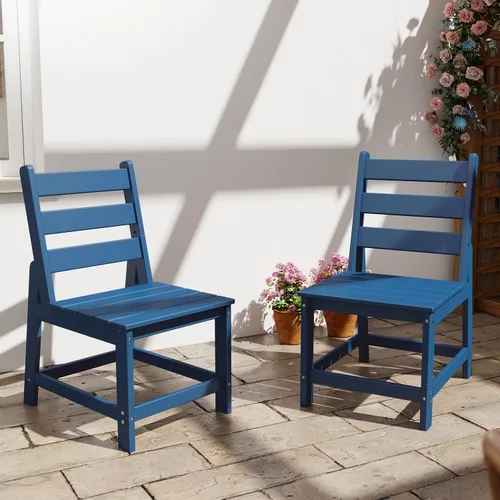 Vista 17 de GREENVINES Silla de comedor al aire libre HDPE, sillas sin brazos, negro