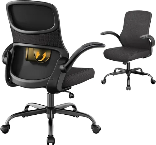 Vista 11 de Silla de dibujo sin brazos, silla de oficina alta con anillo ajustable para el pie y soporte lumbar, silla de escritorio alta de malla ergonómica