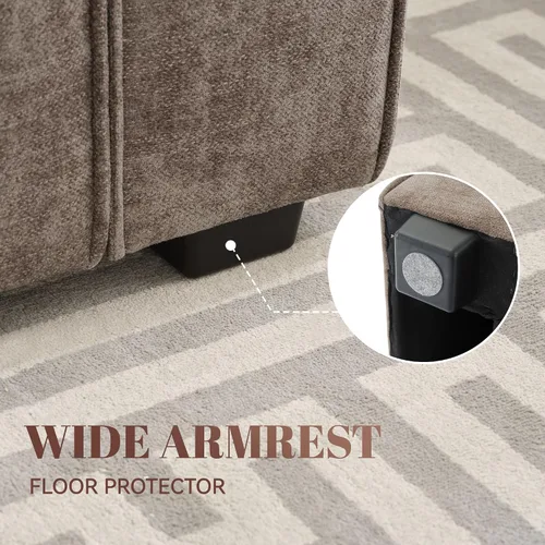 Vista 8 de WILLOVE Sofá moderno de 89.3 pulgadas para sala de estar, sofá nube con asiento profundo, cómodo sofá con reposabrazos extra anchos y 4 cojines