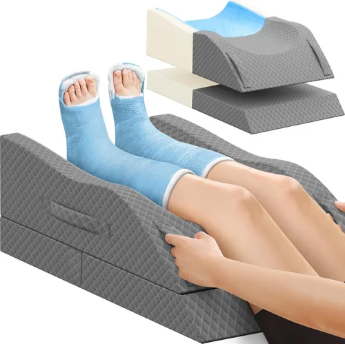 Vista 19 de Almohadas de elevación TranquilRelax para piernas después de cirugía, almohada de cuña de espuma viscoelástica ajustable para lesiones o descanso