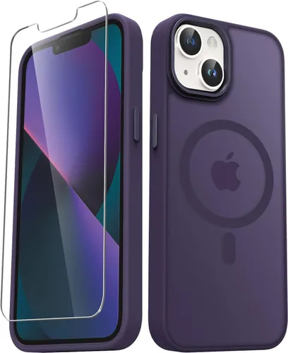 Vista 52 de YENAPOON Funda magnética mate para iPhone 11 con 1 protector de pantalla, compatible con Magsafe, translúcida esmerilada, delgada, a prueba