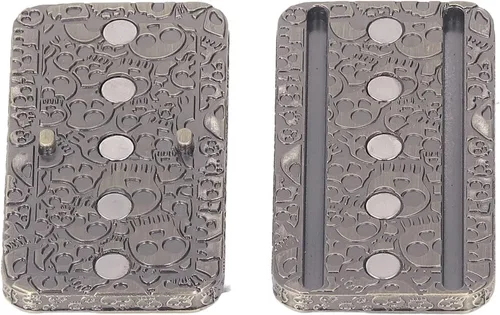 Vista 6 de Rodillo, juguetes para hombres, TDAH, autismo, ansiedad, alivio del estrés, juguete magnético de póquer, deslizador de metal con patrón de calavera