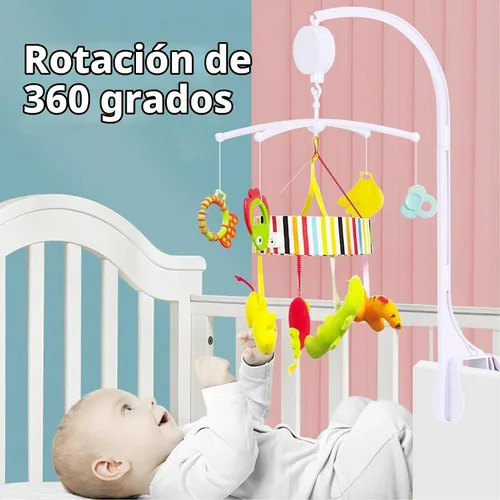 Vista 4 de Caja de música móvil para cuna de bebé blanca de 26 pulgadas, soporte de brazo, soporte de brazo de tuerca, tornillo de tuerca, caja de música