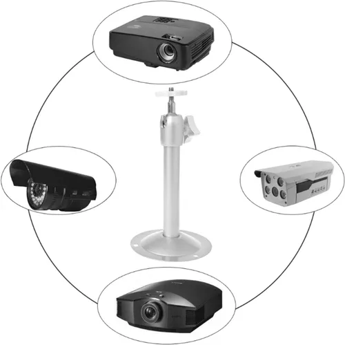 Vista 5 de HIHELO Trípode para proyector Proyector ajustable de 360 grados Soporte de montaje en techo Soporte de proyector de pared Soporte de DJ de metal