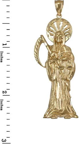 Vista 2 de LA BLINGZ Colgante de Papá Noel Muerte de oro amarillo de 14 quilates Metal