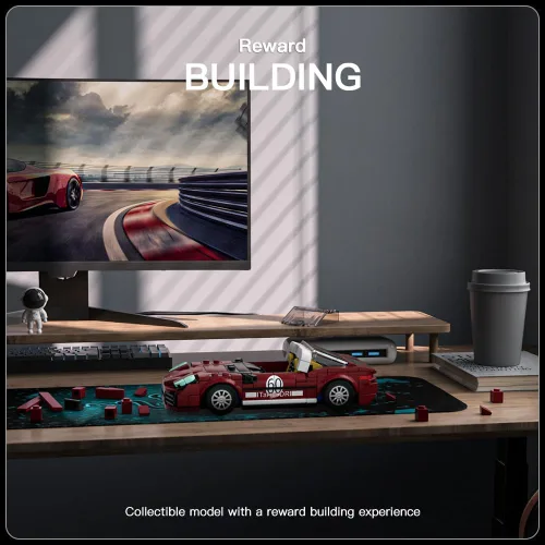 Vista 4 de Mould King Speed Champion 911 Targa - Juegos de construcción de automóviles con vitrina, modelos 27060 para adultos y niños de 8 años (362 piezas)
