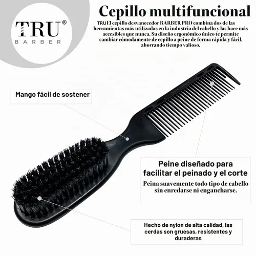 Vista 4 de TRU BARBER PRO Fading Brush, Cepillo de corte de pelo, cepillo Clippers