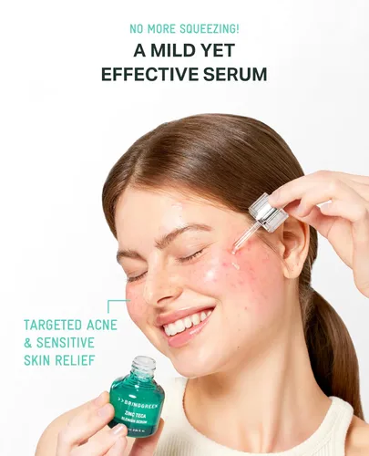Vista 2 de BRING GREEN ZINC TECA Serum con niacinamida Suero facial calmante para pieles sensibles, minimización de poros e hidratación Cuidado de la piel