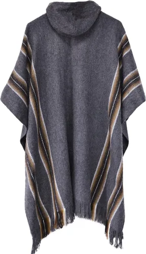 Vista 2 de Gamboa Alpaca Poncho Mens Ponchos Adult Pancho Mexican Wool Cloak with Hood Cowboy and Western Poncho Blanket